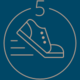 Illustrated shoe showing forward movement with number 5.