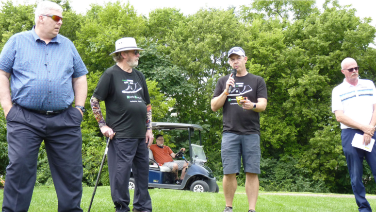 4 participants on the green at breaking parkinson's 2022