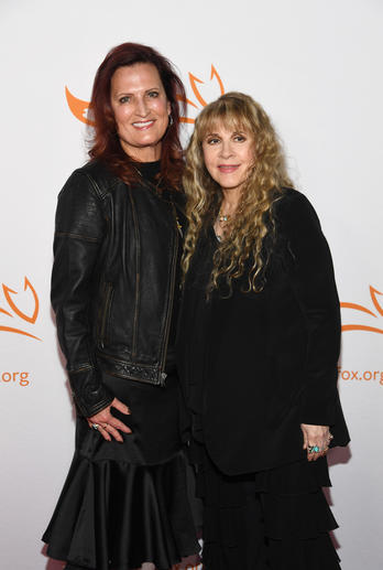 Stevie Nicks and close friend Lisa Volanec pose on the red carpet. 