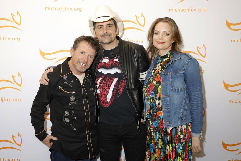 MJF, Brad Paisley, and Kimberly Williams Paisley red carpet