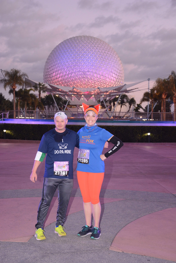 Colwell posing at Epcot