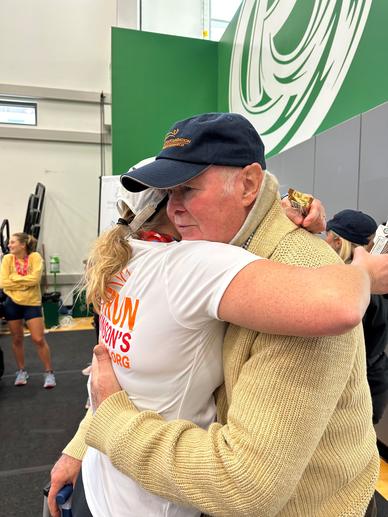 anna and father hugging