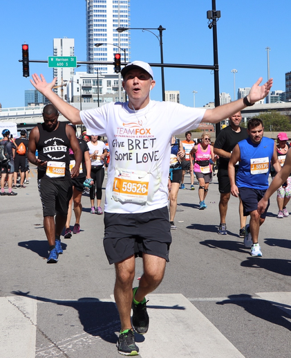 Bret running the marathon