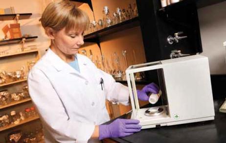 Caucasian female researcher in the lab.